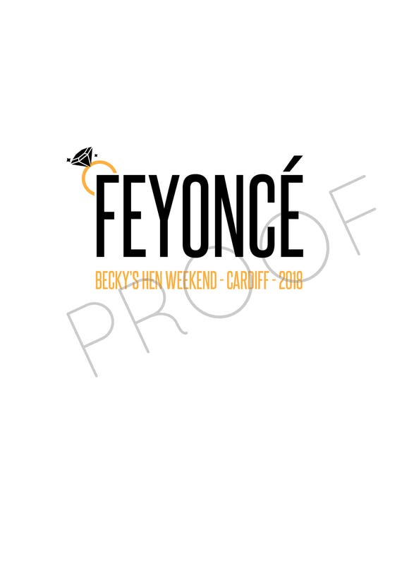 kiss the miss goodbye A4 print FEYONCE Hen Party Keepsake Beyonce hen