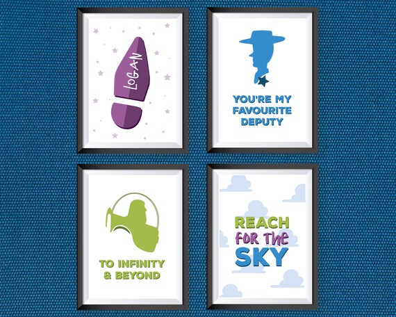 Toy Story Prints Home Decor Toy Story Bedroom Decor Set Of 4 Prints Multi Coloured Quotes