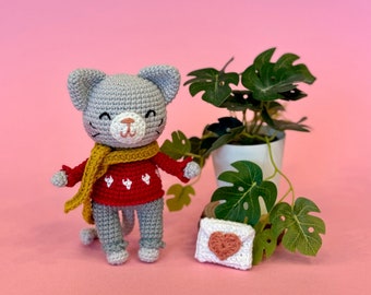 Graham the Valentine Cat | PDF crochet pattern