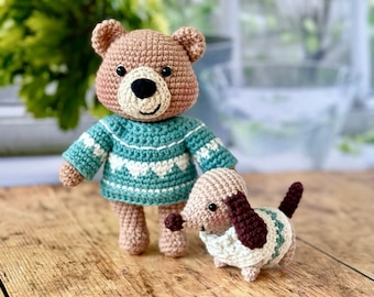 Rudy Bear & Swen Dachshund | PDF crochet pattern