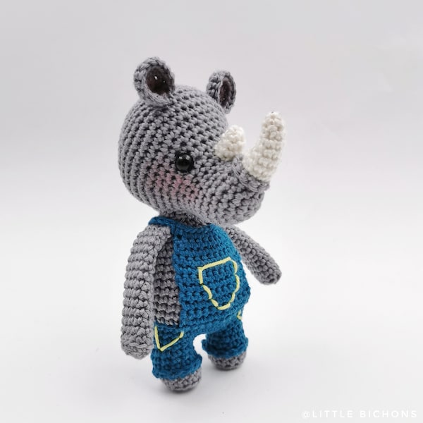 patron au crochet: Noam le mini rhinoceros