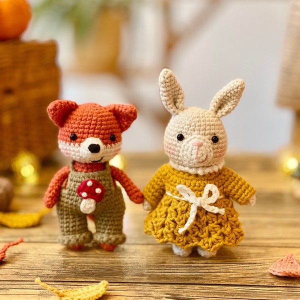 Victor Fox & Anna Bunny | Little Friends chapitre 2: l'automne | tutoriel de crochet PDF