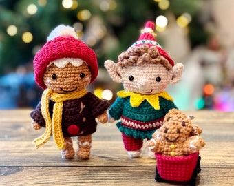 Finn Elf & Charlie Gingerbread | Little Friends chapter 3 : Advent | PDF crochet pattern