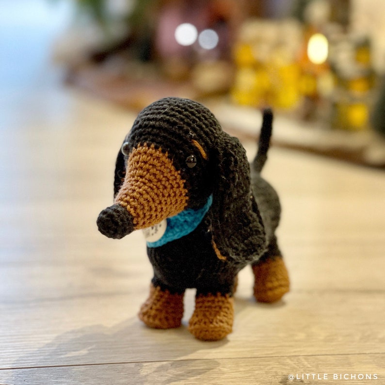 Toby the dachshund PDF crochet pattern image 2