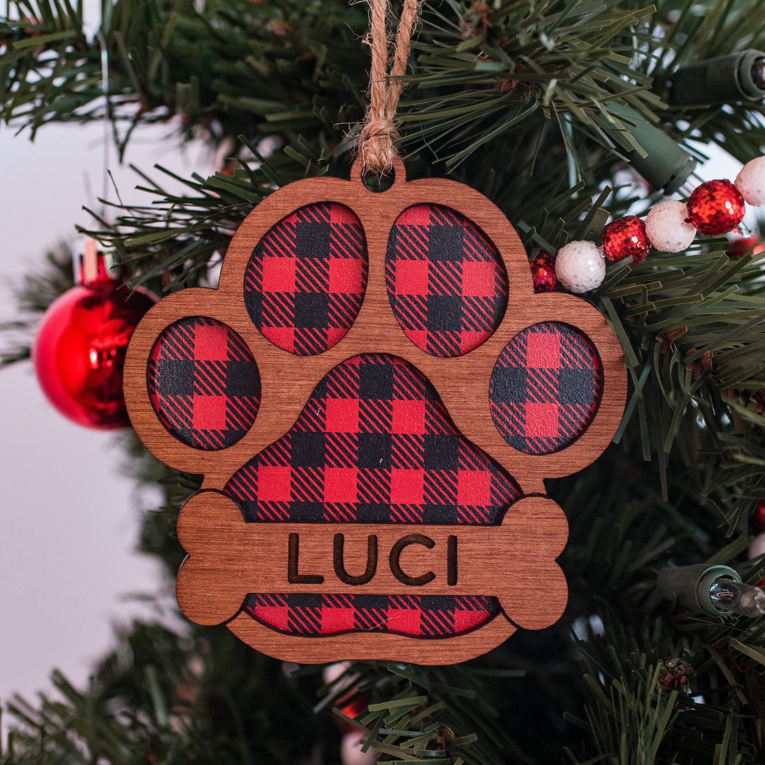 Personalized Dog Paw Print Ornament Personalised Custom Gift Etsy