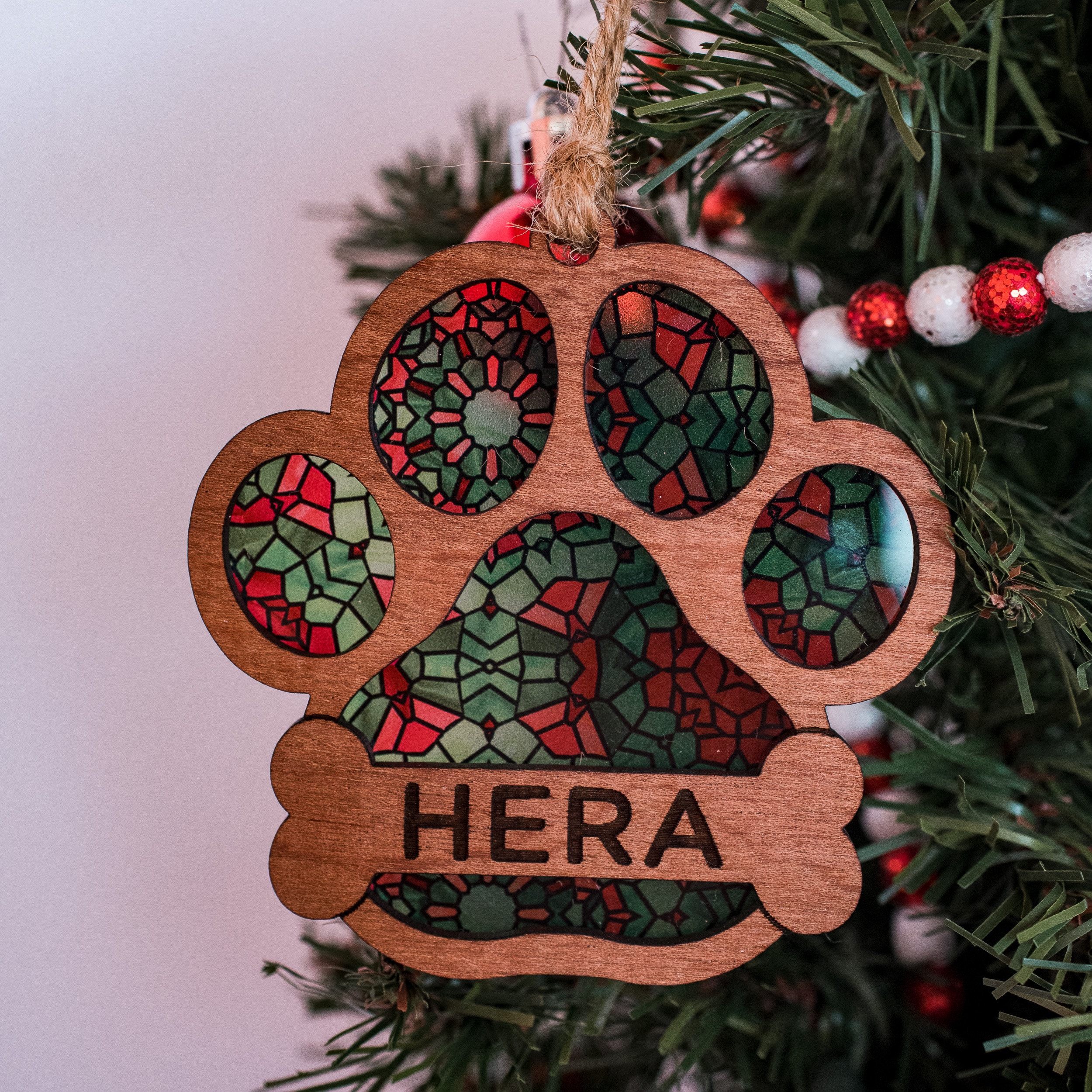 Personalized Dog Paw Print Ornament Personalised Custom Gift Etsy