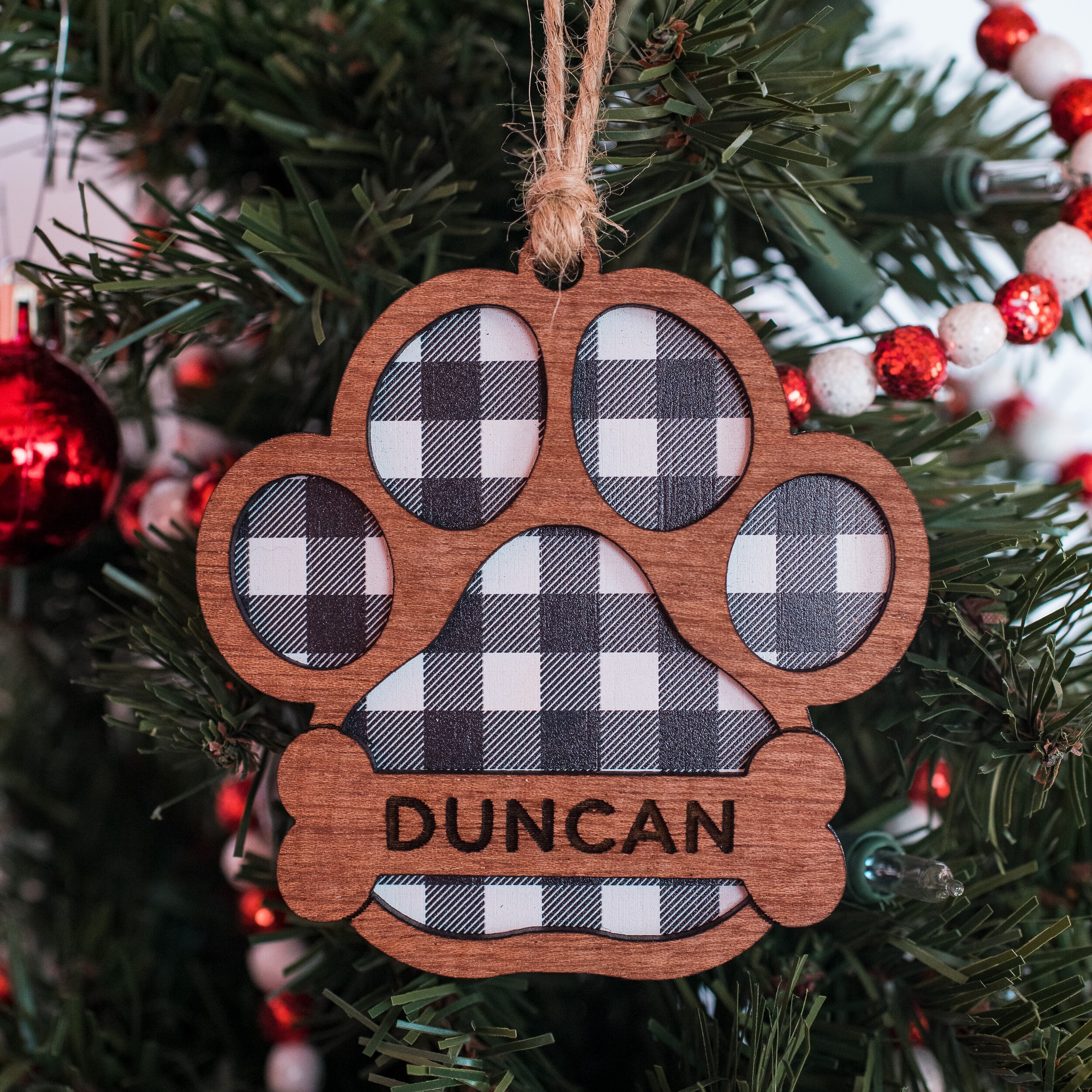 Personalized Dog Paw Print Ornament Personalised Custom Gift Etsy