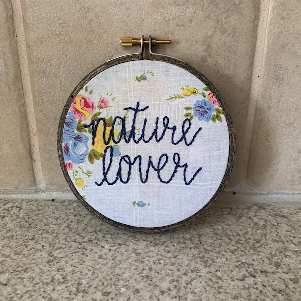 Nature Lover - Finished Embroidery Hoop