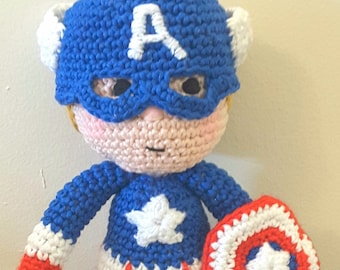Super Hero - Captain America - Amigurumi - Crochet Pattern Only