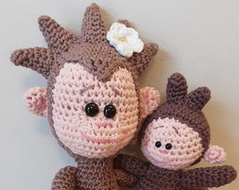 Monkey and Baby - Amigurumi - Crochet Pattern Only - US Terminology