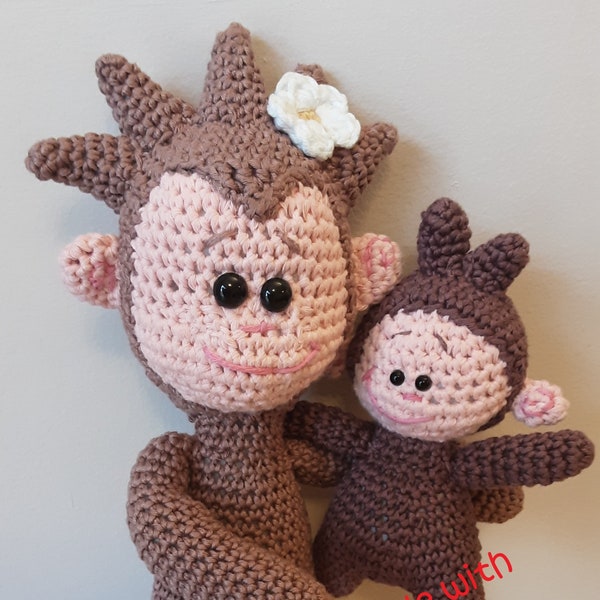 Monkey and Baby - Amigurumi - Crochet Pattern Only - US Terminology