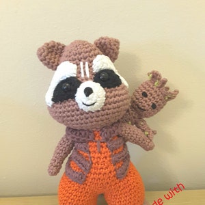 Racoon Rocket and Baby - Crochet Pattern Only - Amigurumi