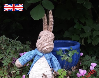 Peter the Rabbit- Crochet Pattern Only - Amigurumi - UK Terminology