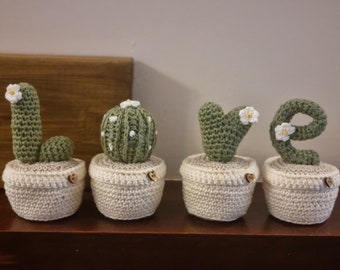 Crochet Cactus 'LOVE' Pots Pattern- Crochet Pattern Only - US Terminology - Amigurumi