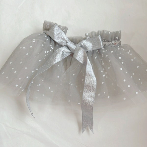 Silver cape, Kids Party Clothes, Kids Cape, Ruffle Collar, Tulle Collar, Party Accessories