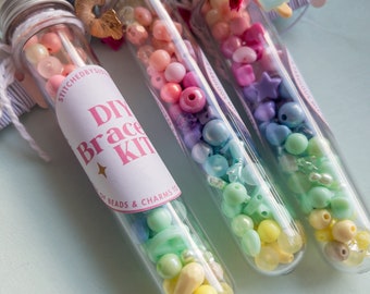 Rainbow bead diy bracelet kit, party favour, rainbow gift, birthday gift