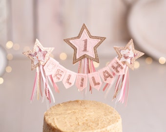 Felt Bunting Cake Topper, 1st Birthday Cake Bunting, Personalised Cake Topper