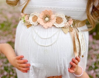 Neutral maternity sash, bump sash, mummy to be bump band