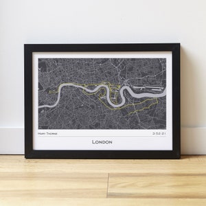 London Marathon Map Print London Marathon Gift for Runner image 1