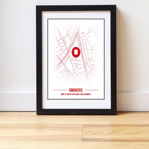 Emirates Stadium Arsenal FC Stadium Map Print Cadeaus voor ...
