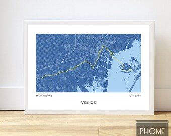 Venice - Marathon Finisher's Print Gifts for Runners - Marathon Gifts