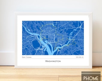 Washington - Marathon Finisher's Print Gifts for Runners - Marathon Gifts