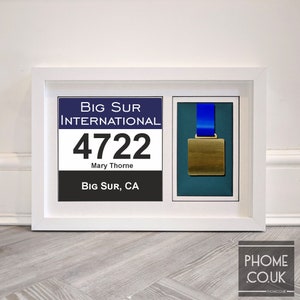 Big Sur International Marathon Race Bib & Medal Frame - Gift for Big Sur International Marathon - Big Sur International Medal -Free Delivery