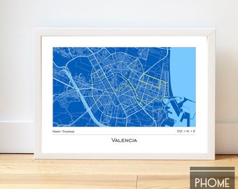Valencia - Marathon Finisher's Print Gifts for Runners - Marathon Gifts