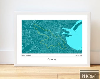 Dublin - Marathon Finisher's Print Gifts for Runners - Marathon Gifts