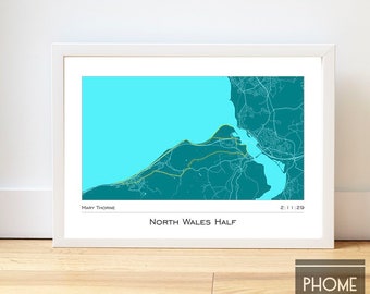 North Wales - Half Marathon Finisher's Print Gifts for Runners - Half Marathon Gifts