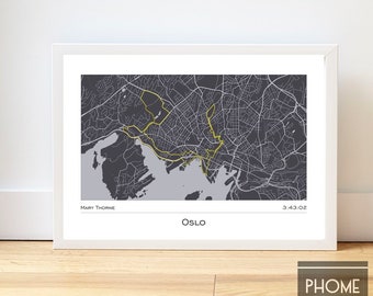 Oslo - Marathon Finisher's Print Gifts for Runners - Marathon Gifts