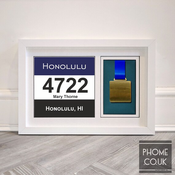 Honolulu Marathon Race Bib & Medal Holder Frame Gift for Etsy