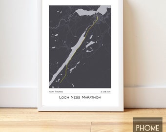 Loch Ness - Marathon Finisher's Print Gifts for Runners - Marathon Gifts