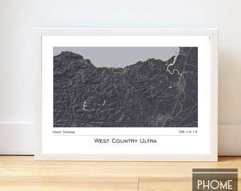 West Country - Ultra Marathon Finisher's Print Gifts for Ultra Runners - Ultra Marathon Gifts