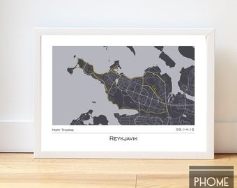 Reyjavik - Marathon Finisher's Print Gifts for Runners - Marathon Gifts