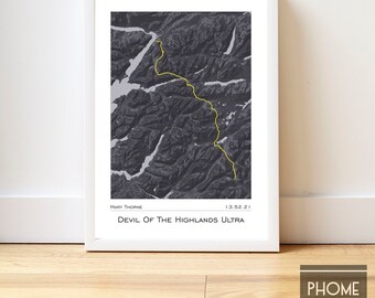 Devil of the Highlands - Ultra Marathon Finisher's Print Gifts for Ultra Runners - Ultra Marathon Gifts