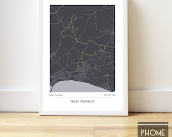 New Forest - Marathon Finisher's Print Gifts for Runners - Marathon Gifts