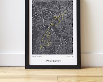 Manchester - Marathon Finisher's Print Gifts for Runners - Marathon Gifts