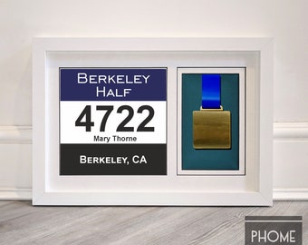 Berkeley Half Marathon Race Bib & Medal Holder Frame - Gift for Berkeley Half Marathon - Berkeley Half Marathon Medal - Free USA Delivery