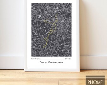 Great Birmingham - Half Marathon Finisher's Print Gifts for Runners - Half Marathon Gifts