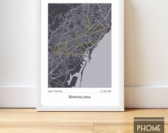 Barcelona - Marathon Finisher's Print Gifts for Runners - Marathon Gifts