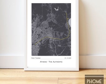 Athens - Marathon Finisher's Print Gifts for Runners - Marathon Gifts