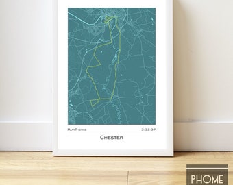 Chester - Marathon Finisher's Print Gifts for Runners - Marathon Gifts