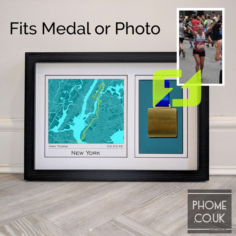 Chicago Marathon Gift Chicago Map and Medal Display Frame Etsy.de