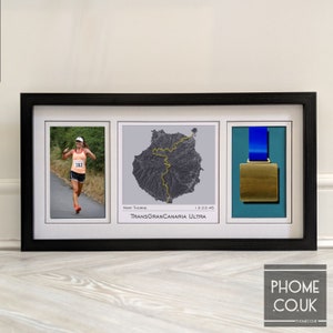 ANY - Marathon or Half or 10k Finisher's Print - Photo and Medal Display Frame - Gift for Runner - Running Gifts - Free USA Delivery