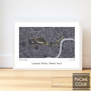 London - Royal Parks - Half Marathon Finisher's Print Gifts for Runners - Half Marathon Gifts