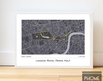 London - Royal Parks - Half Marathon Finisher's Print Gifts for Runners - Half Marathon Gifts