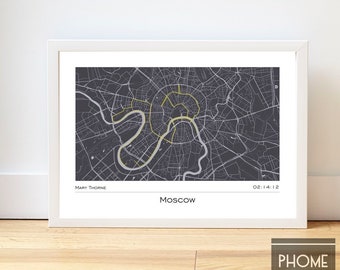 Moscow - Marathon Finisher's Print Gifts for Runners - Marathon Gifts