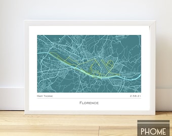 Florence - Marathon Finisher's Print Gifts for Runners - Marathon Gifts