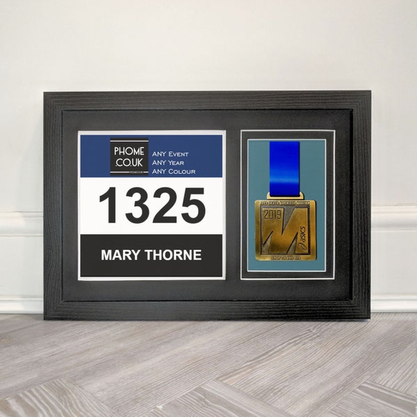 ANY - Race Bib and Medal Holder Frame Display- Gift for Runner - Running Gifts - Running Bib - Running Medal - Free USA Delivery